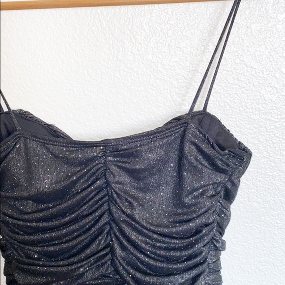 B Darlin Black Gray Sparkly Tank Top Mini Dress - Picture 10 of 11